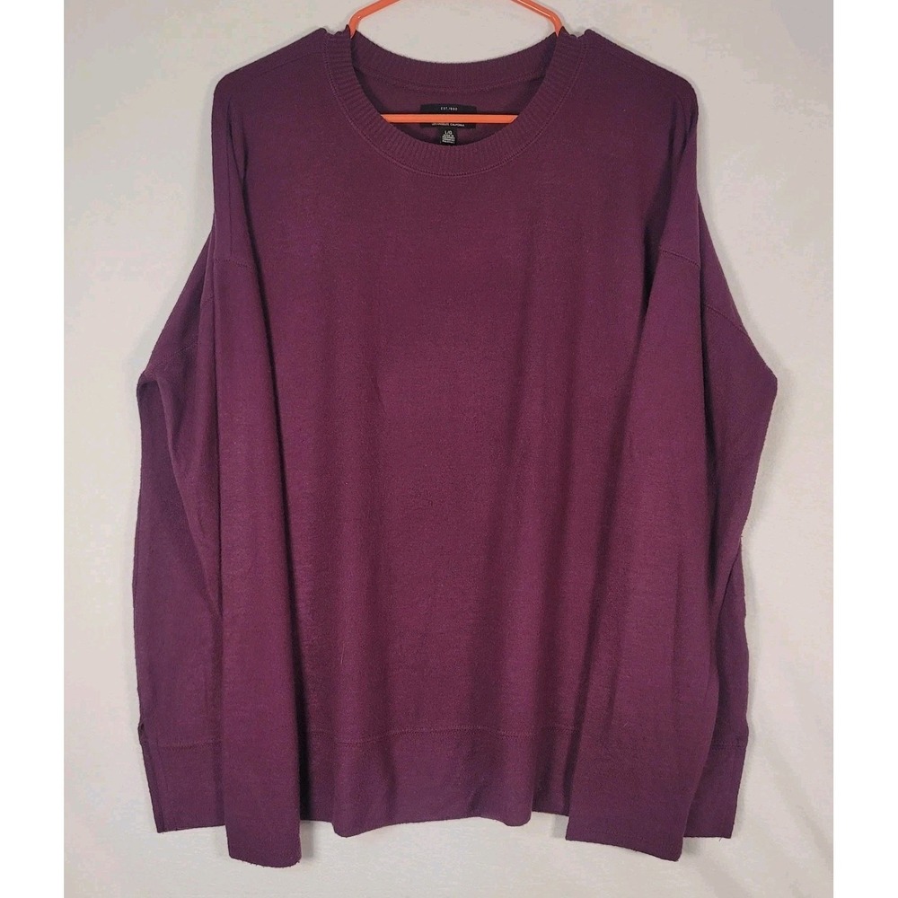 Lucky Brand Sweater Ladies LPurple Crewneck Pullover Lightweight‎ Knit Casual